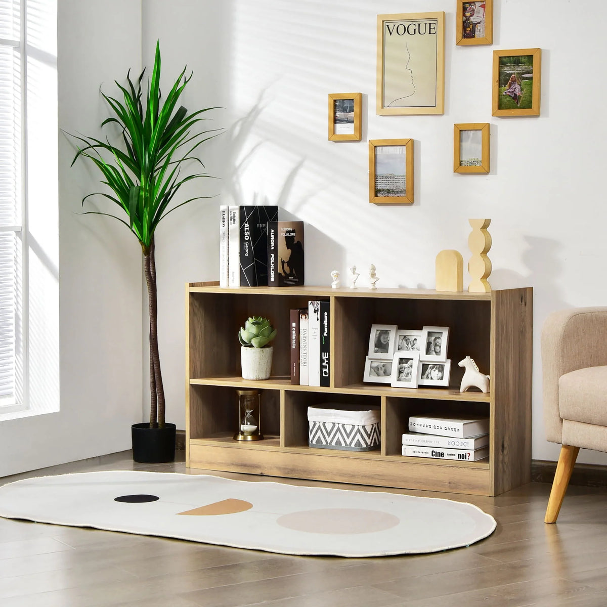 White 5-Cube Wood Bookcase U46862
