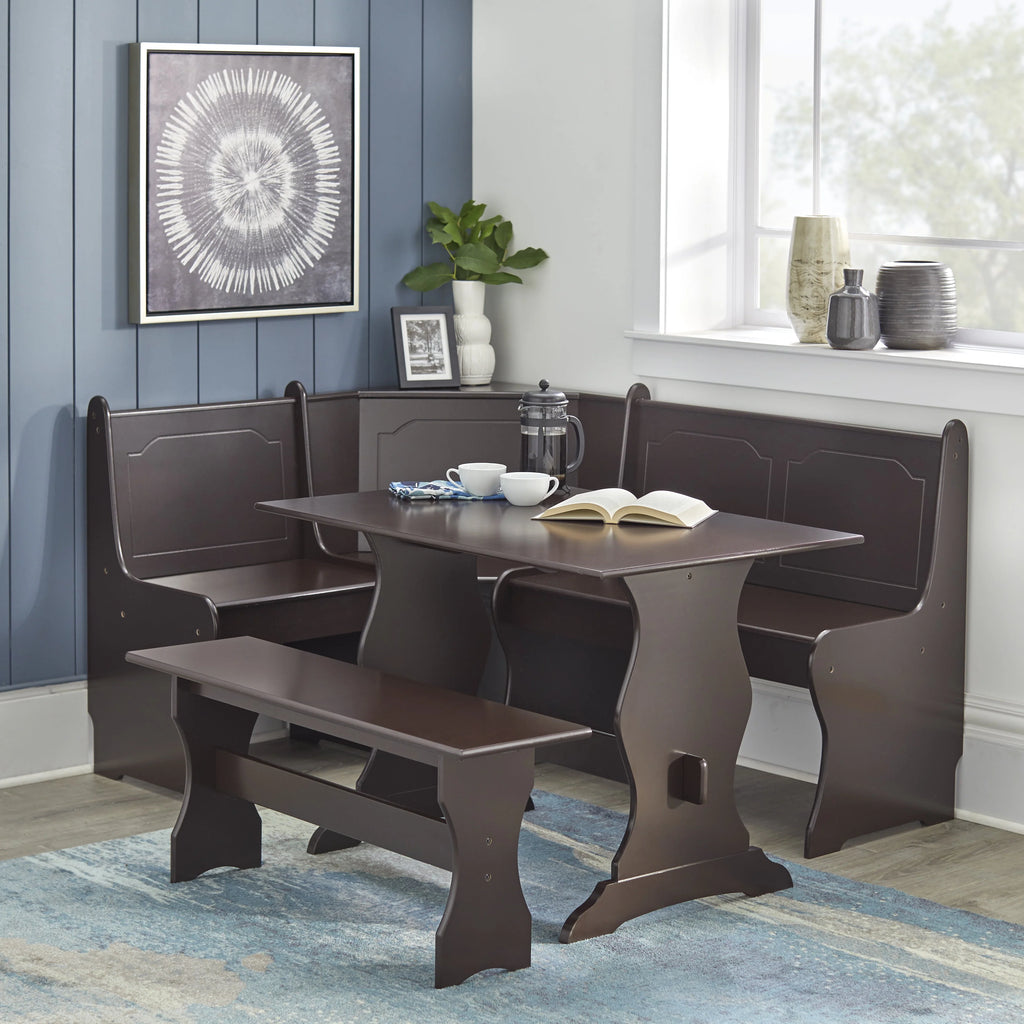 Espresso Corner Dining Nook with Storage R3951