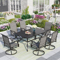 7-Piece Outdoor Patio Dining Set with Swivel Chairs & Table Y8949