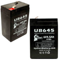2x Pack 6V 4.5Ah Sealed Lead Acid Battery with F1 to F2 Terminal Adapters J66267