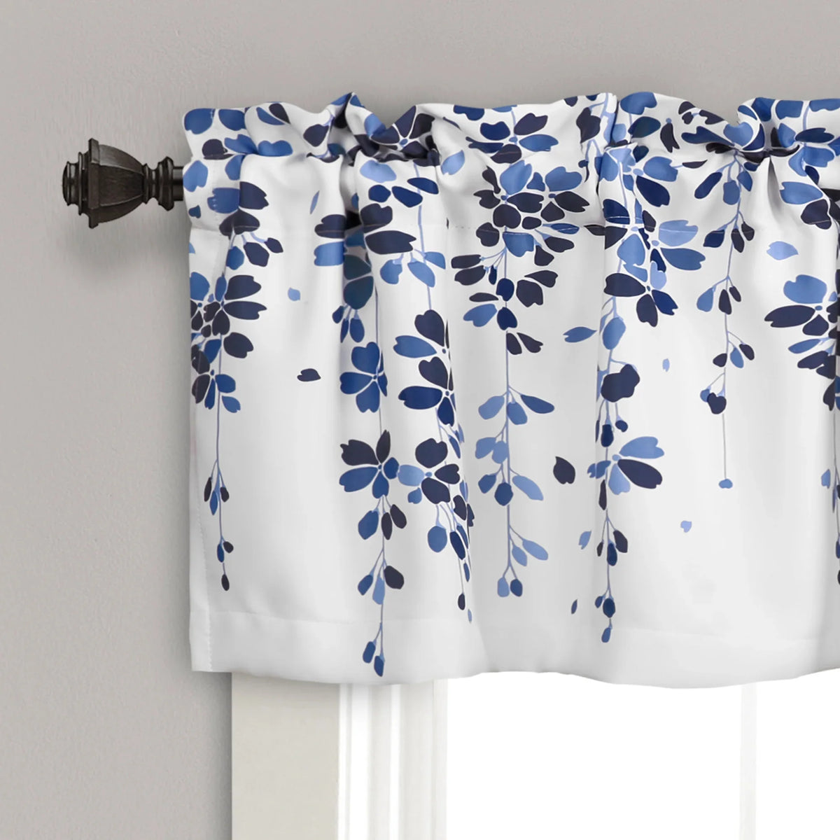Floral Yellow Polyester Room Darkening Valance X2288