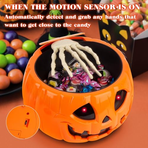 Motion Activated Pumpkin Candy Bowl with Creepy Sound Y69811