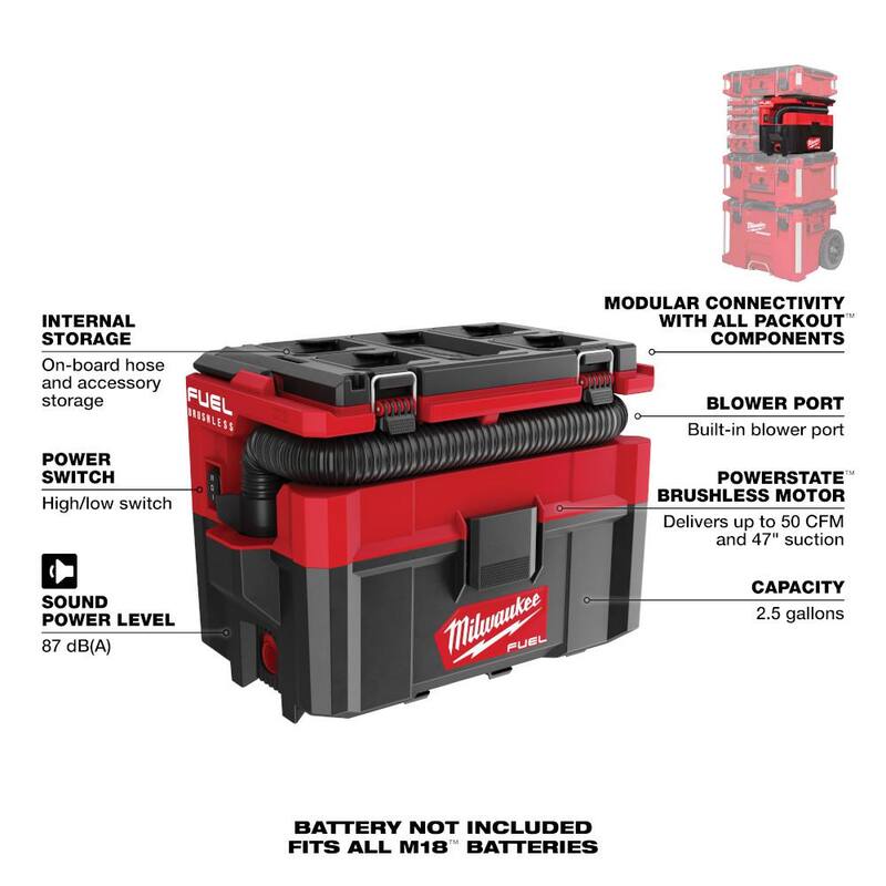 Cordless 2.5 Gal. Wet/Dry Vacuum with Brush and Crevice Kit D70798