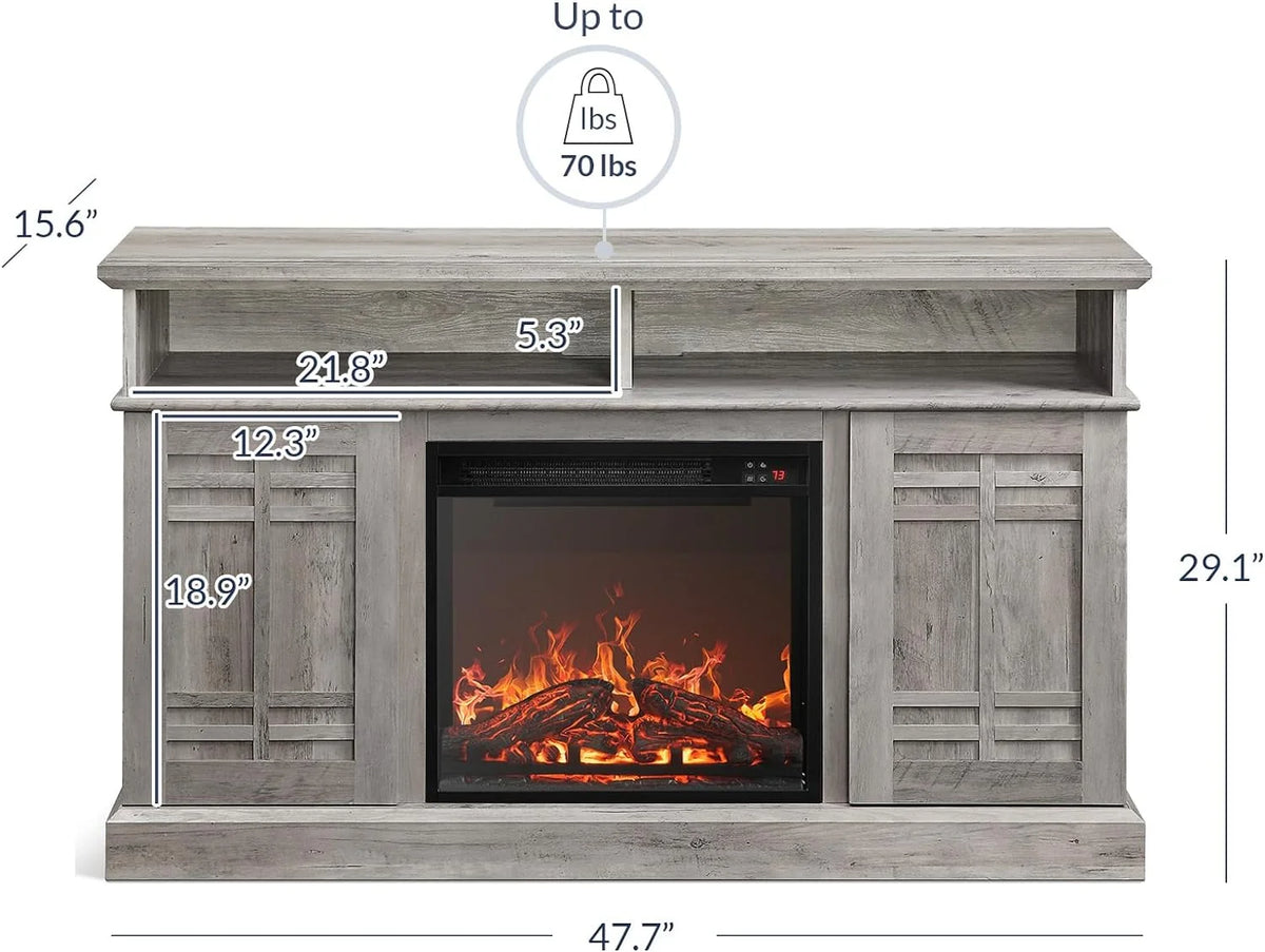 47" TV Stand with 18" Electric Fireplace G897