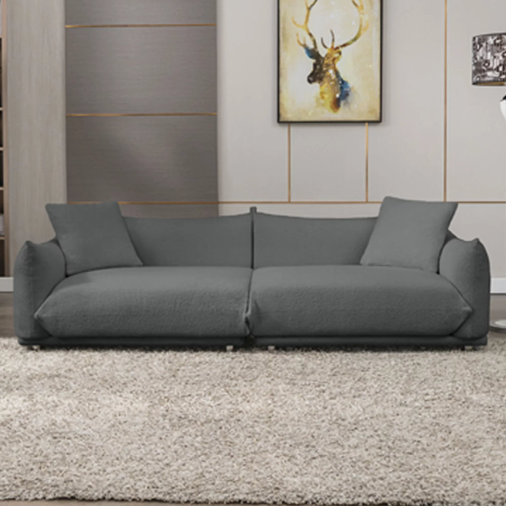 Dark Gray Lambswool Flared Arm Sofa D692529