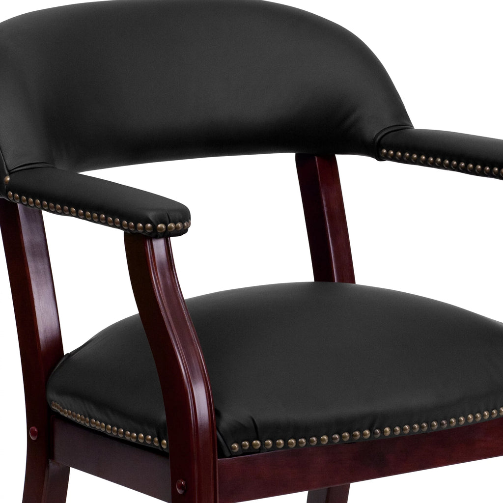Black LeatherSoft Conference Chair with Casters P585692