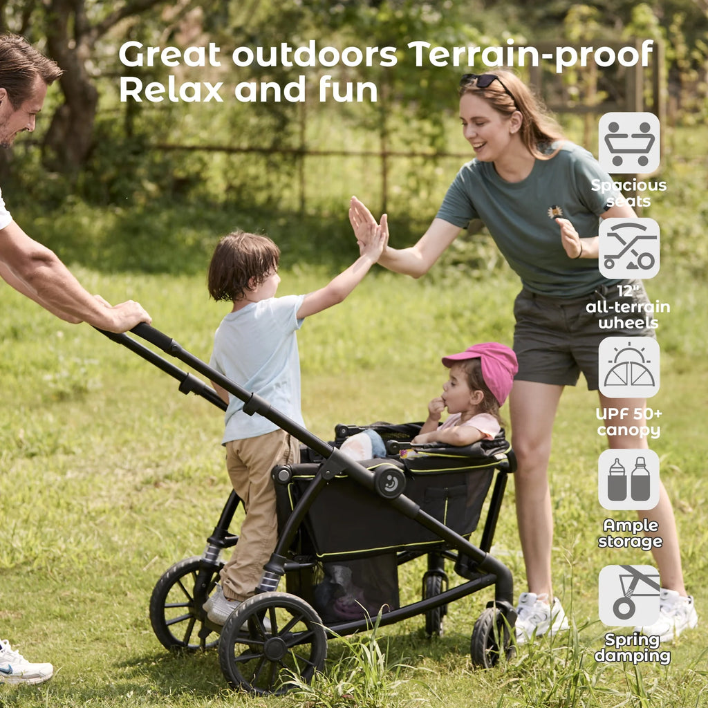 2-Seat Wagon Stroller with Adjustable Canopy N21719