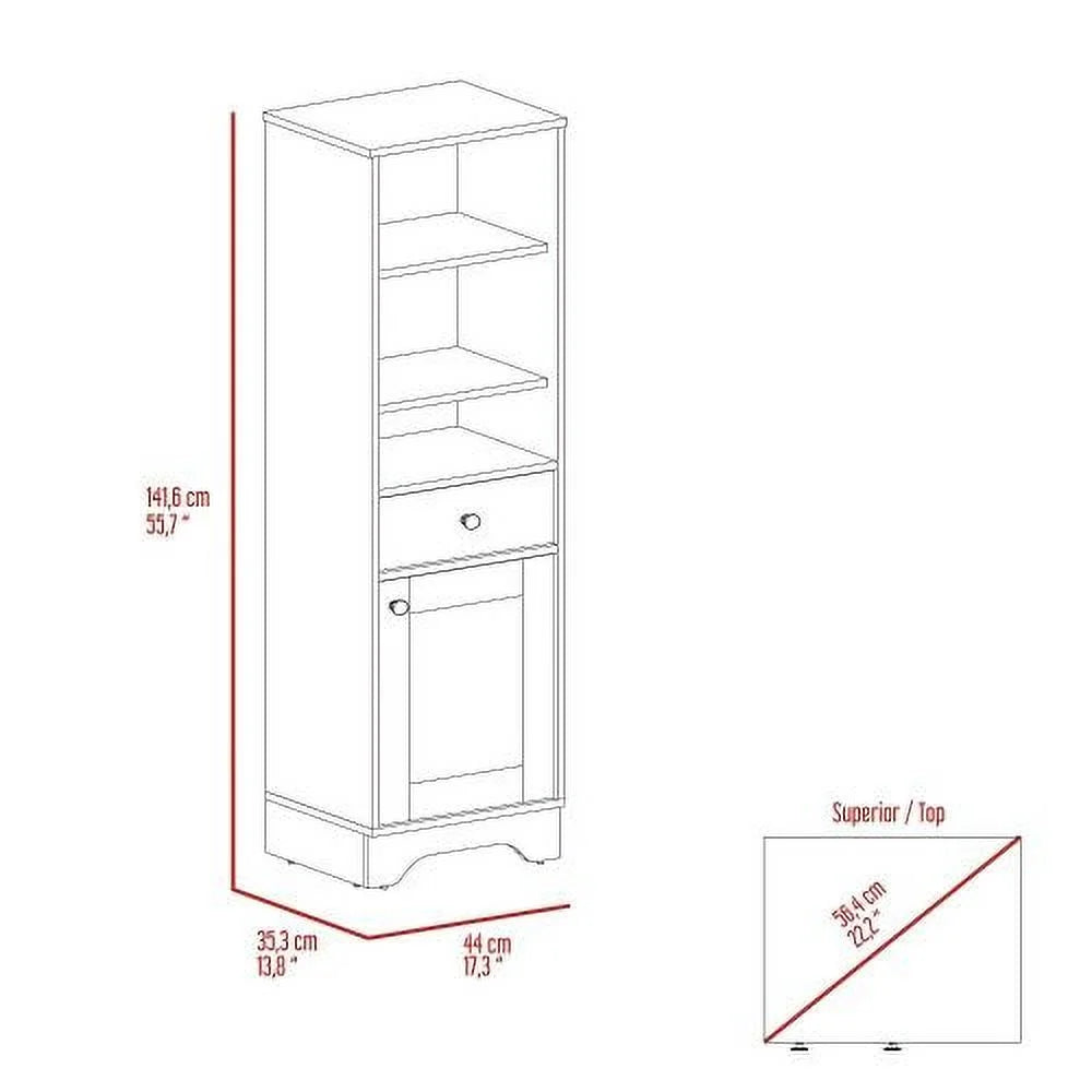 Light Oak & White Single Door Cabinet X6553